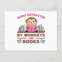 Monkey And Books Funny Saying With Book