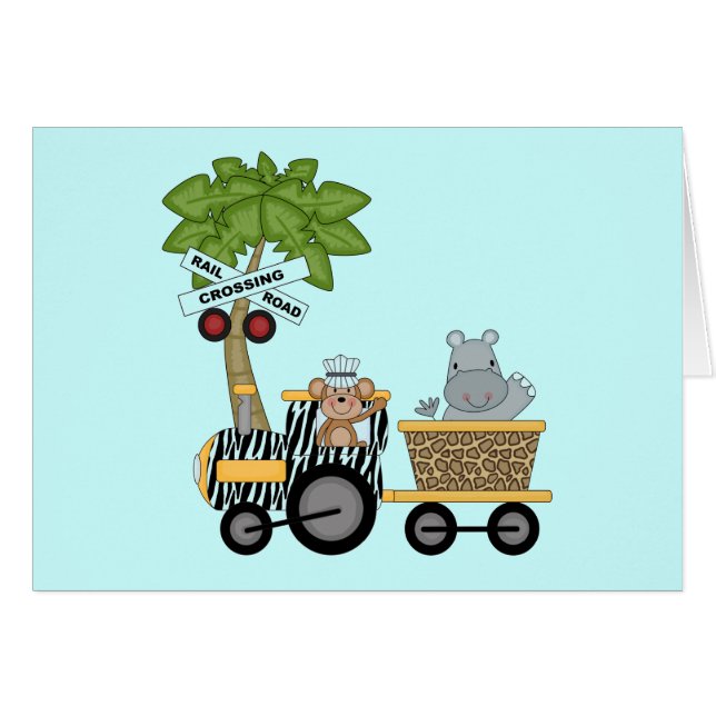 Monkey and Hippo Train Tshirts and Gifts (Front Horizontal)