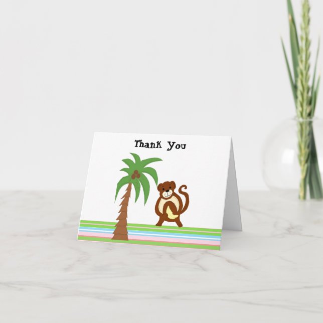 Monkey and Palm Tree Thank You (Front)