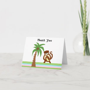 Monkey and Palm Tree Thank You Card