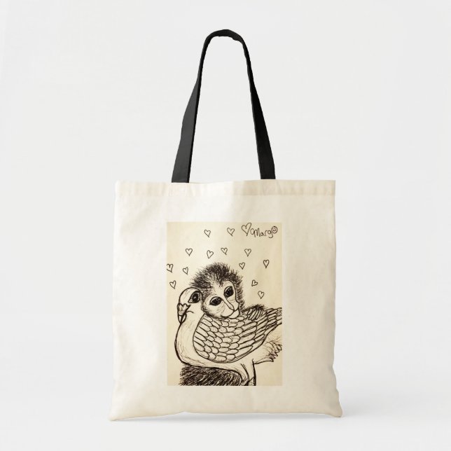 Monkey and Pigeon, a Fine Example of Friendship Tote Bag (Front)