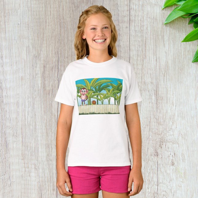 Monkey and Snail in Tropical Jungle Scene T-Shirt (Creator Uploaded)
