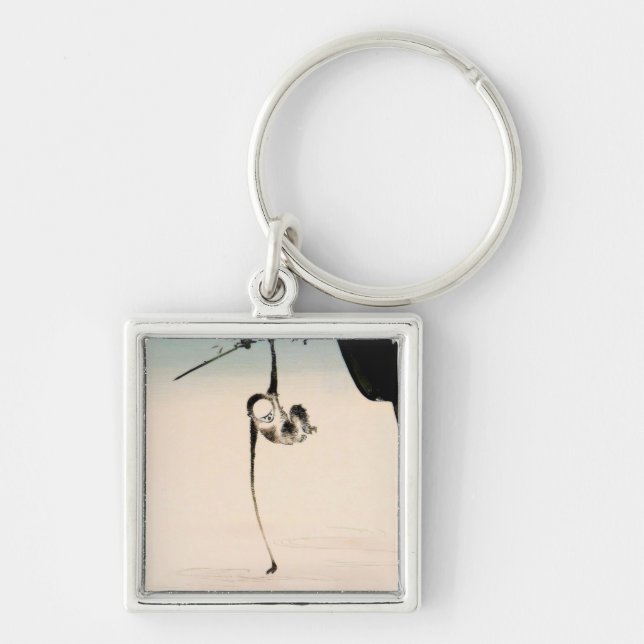 Monkey and the Moon Reflection Keychain (Front)