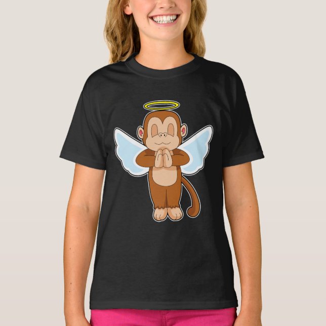 Monkey Angel Angel wings T-Shirt (Front)