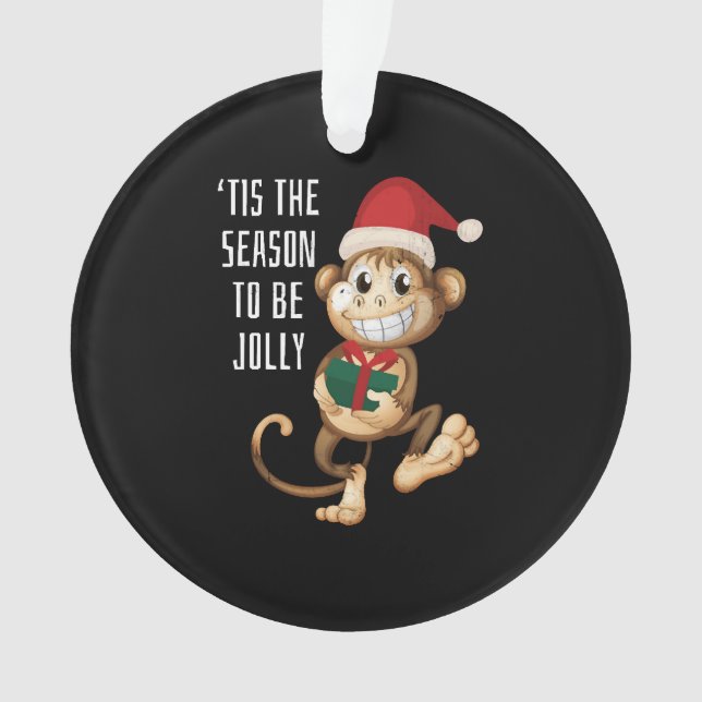 Monkey Animal Christmas Ornament (Front)