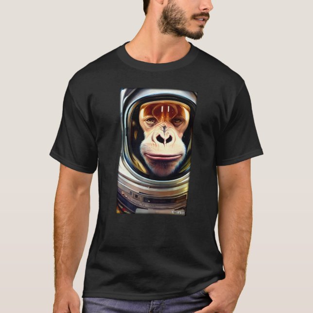 Monkey Ape Animal Astronaut Space Universe Galaxy  T-Shirt (Front)