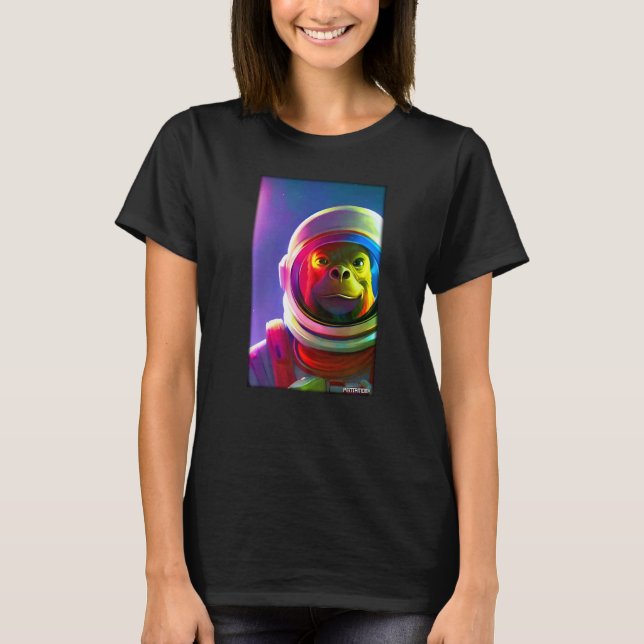 Monkey Ape Animal Astronaut Space Universe Galaxy  T-Shirt (Front)