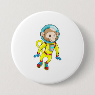 Monkey as Astronaut 3 Inch Round Button