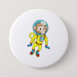 Monkey as Astronaut 3 Inch Round Button