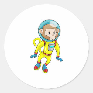 Monkey as Astronaut Classic Round Sticker