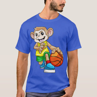 Monkey as basketball player with basketball 2 T-Shirt