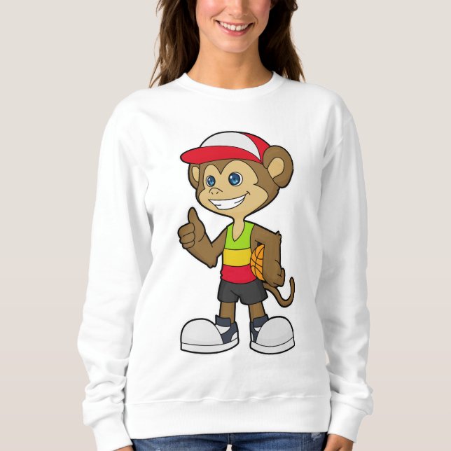 Monkey as Basketball player with Basketball Sweatshirt (Front)
