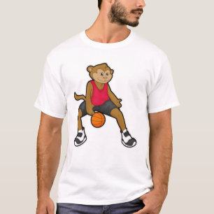 Monkey as Basketball player with Basketball T-Shirt