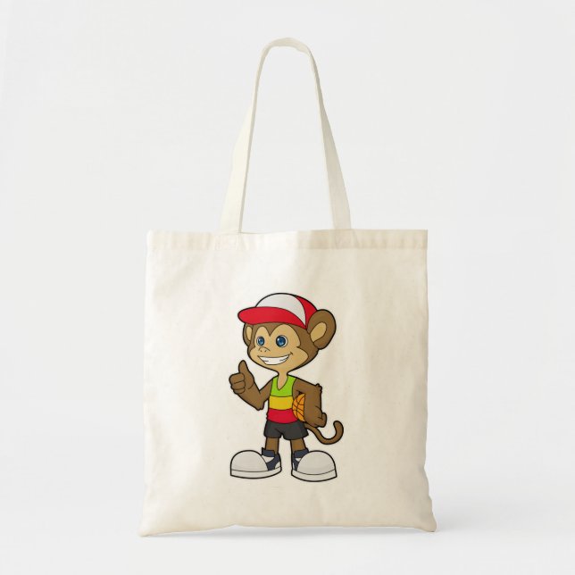 Monkey as Basketball player with Basketball Tote Bag (Front)