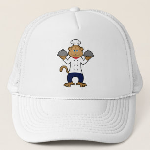 Monkey as Cook with Serving plates Trucker Hat