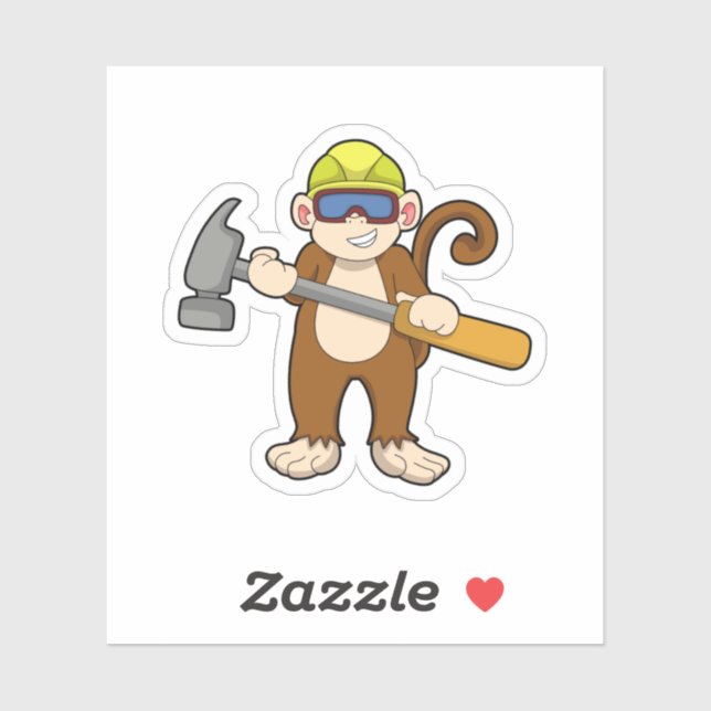 Monkey as Craftsman with Hammer (Sheet)