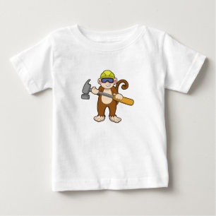 Monkey as Craftsman with Hammer Baby T-Shirt