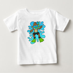 Monkey as Diver with Snorkel Baby T-Shirt