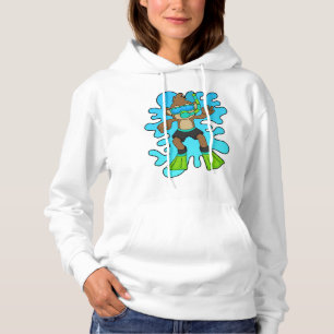 Monkey as Diver with Snorkel Hoodie