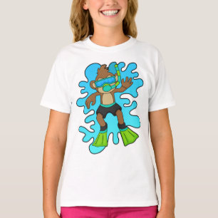 Monkey as Diver with Snorkel T-Shirt