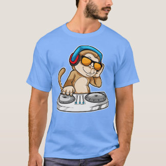 Monkey as DJ with Headphones Mixing desk T-Shirt