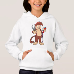 Monkey as Hairdresser with Scissors & Razor
