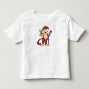 Monkey as Hairdresser with Scissors & Razor Toddler T-shirt