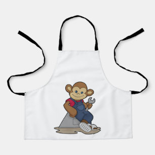 Monkey as Mechanic with Wrench Apron