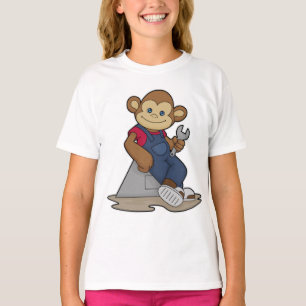 Monkey as Mechanic with Wrench T-Shirt