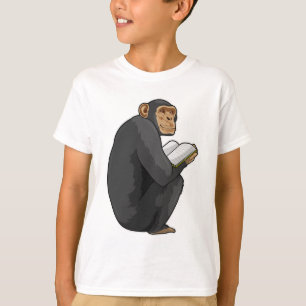 Monkey as Nerd with Book T-Shirt