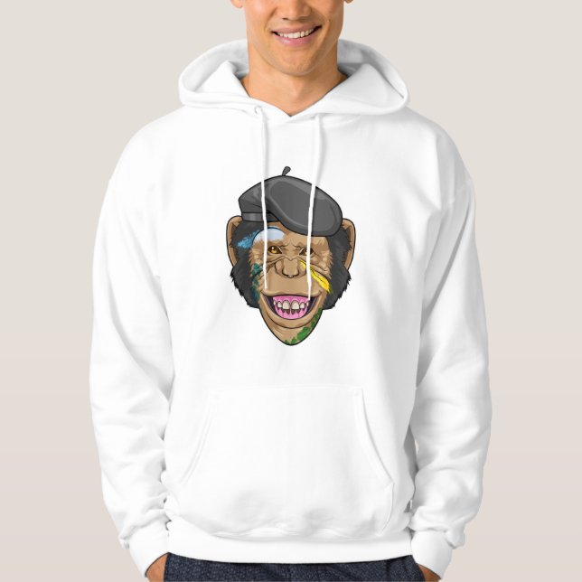 Monkey as Painter Hoodie (Front)