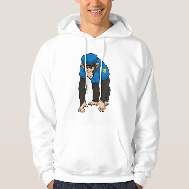 Monkey as Police officer with Uniform Hoodie (Front)
