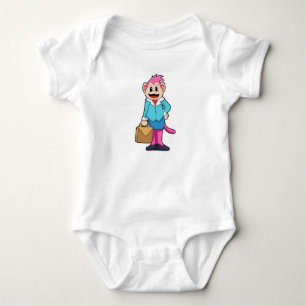 Monkey as Secretary with Bag Baby Bodysuit