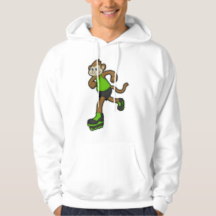 Monkey as Skater with Inline skates Hoodie