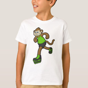 Monkey as Skater with Inline skates T-Shirt