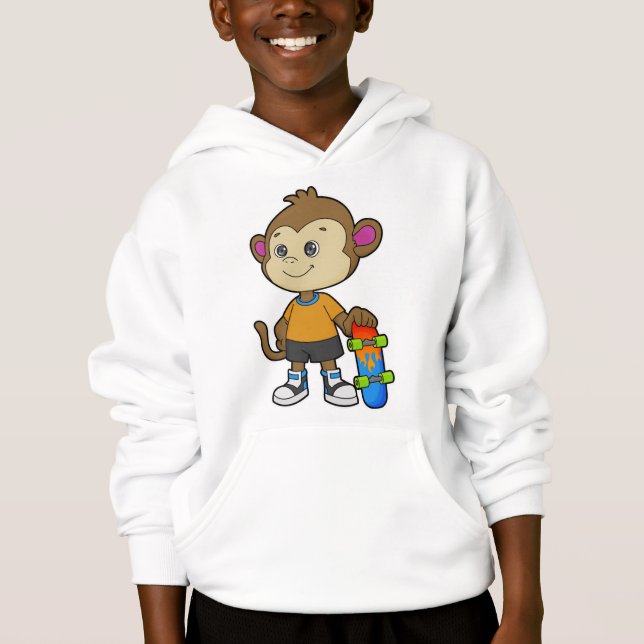 Monkey as Skater with Skateboard (Front)