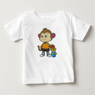 Monkey as Skater with Skateboard Baby T-Shirt
