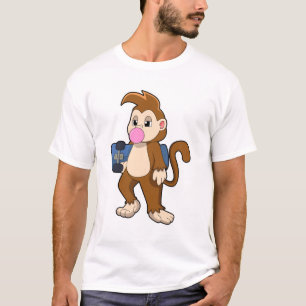 Monkey as Skater with Skateboard T-Shirt