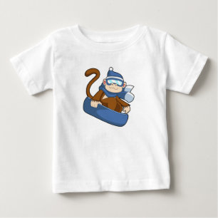Monkey as Snowboarder with Sonowboard.PNG Baby T-Shirt