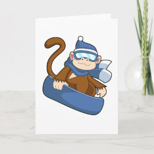 Monkey as Snowboarder with Sonowboard.PNG Card