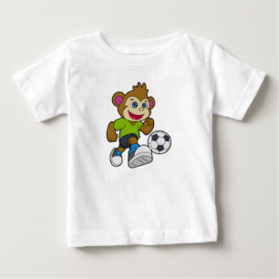 Monkey as Soccer player with Soccer Baby T-Shirt