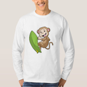 Monkey as Surfer with Surfboard T-Shirt