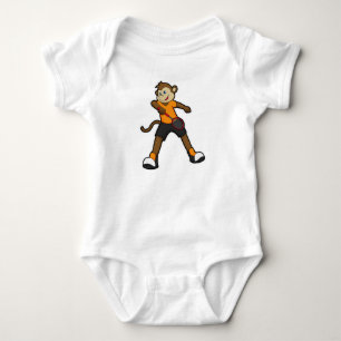 Monkey as Tennis player with Tennis racket Baby Bodysuit