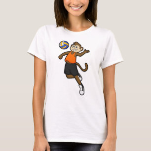Monkey as Volleyball player with Volleyball T-Shirt
