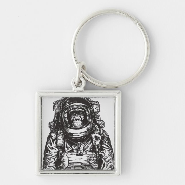 Monkey Astronaut Keychain (Front)