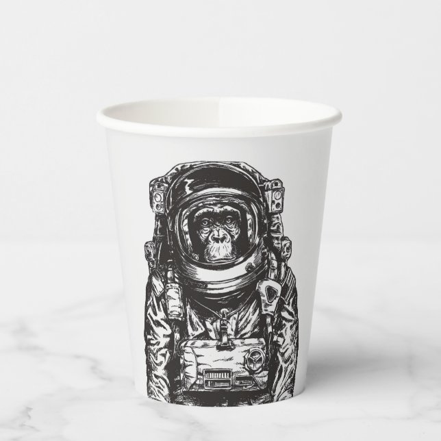 Monkey Astronaut Paper Cups (Left)