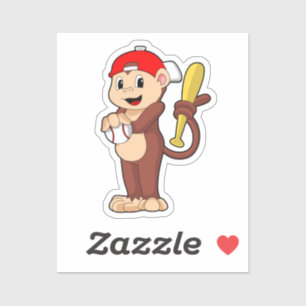 Monkey at Baseball with Baseball bat
