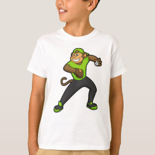 Monkey at Baseball with Baseball bat T-Shirt