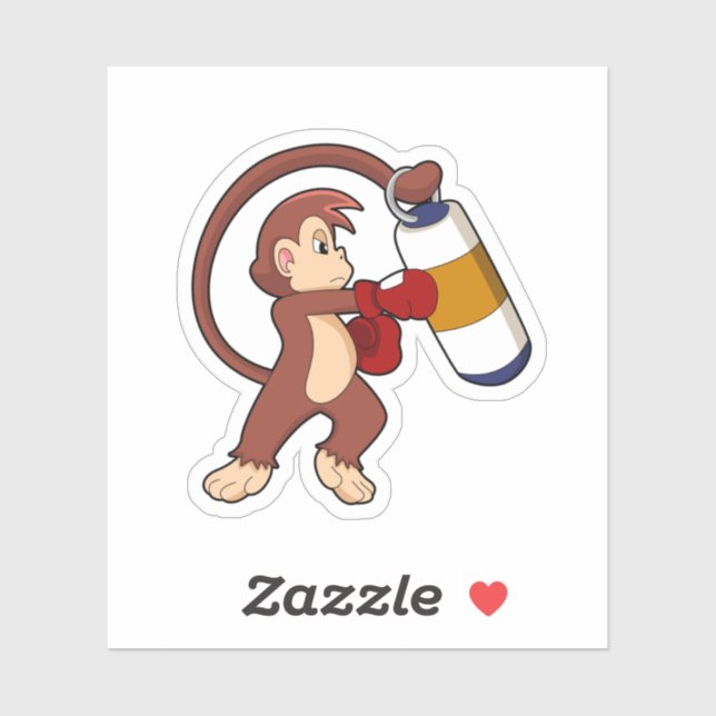 Monkey at Boxing with Punching bag (Sheet)