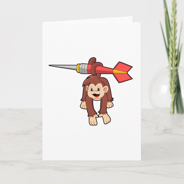 Monkey at Darts with Dart Card (Front)
